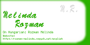 melinda rozman business card